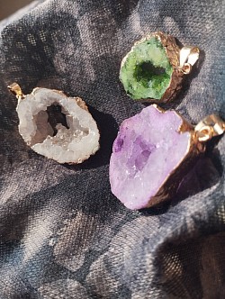 Pendentif tranche de quartz