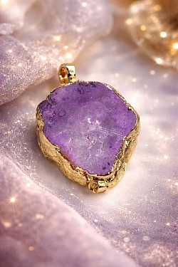 .Pendentif  tranche quartz 10 euro gros format